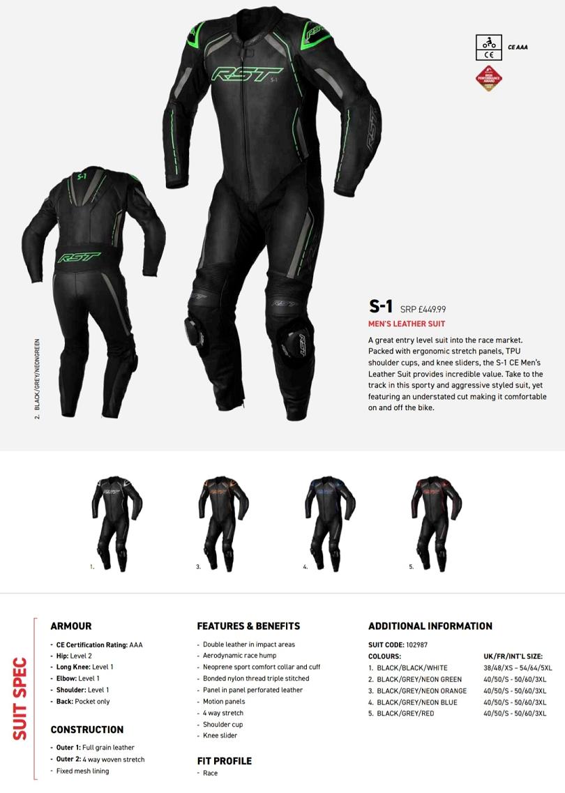RST S1 leather 1 piece suit