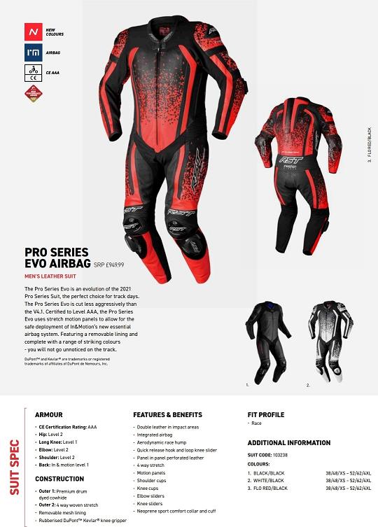 RST Pro series EVO airbag 1 piece suit