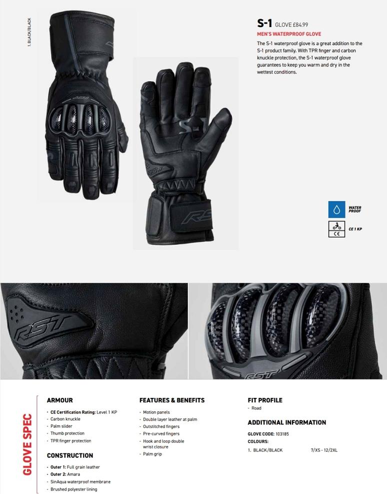 RST S1 waterproof gloves