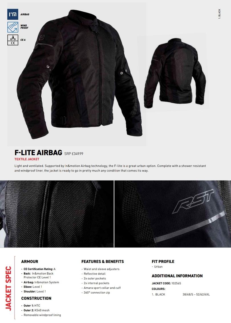 RST F lite airbag textile jacket