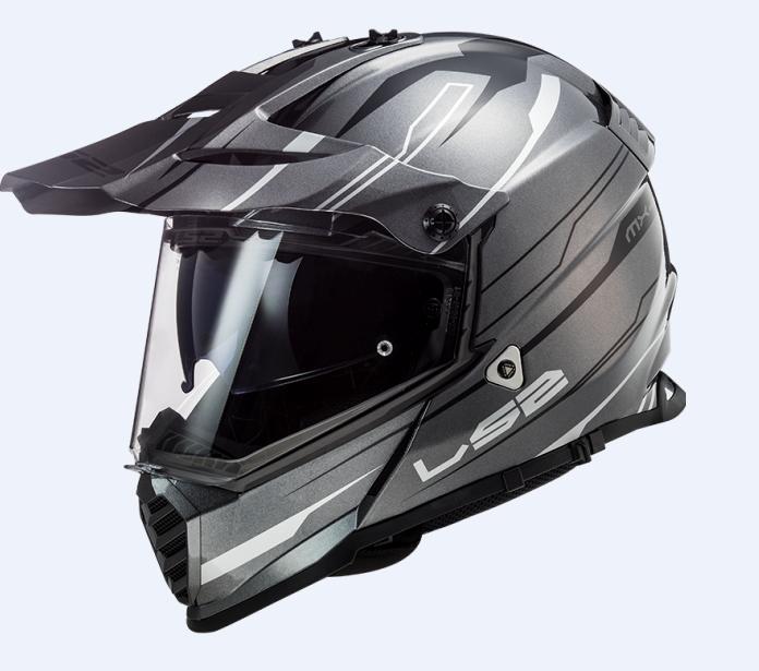 LS2 Pioneer EVO adventure helmet graphic grey / black