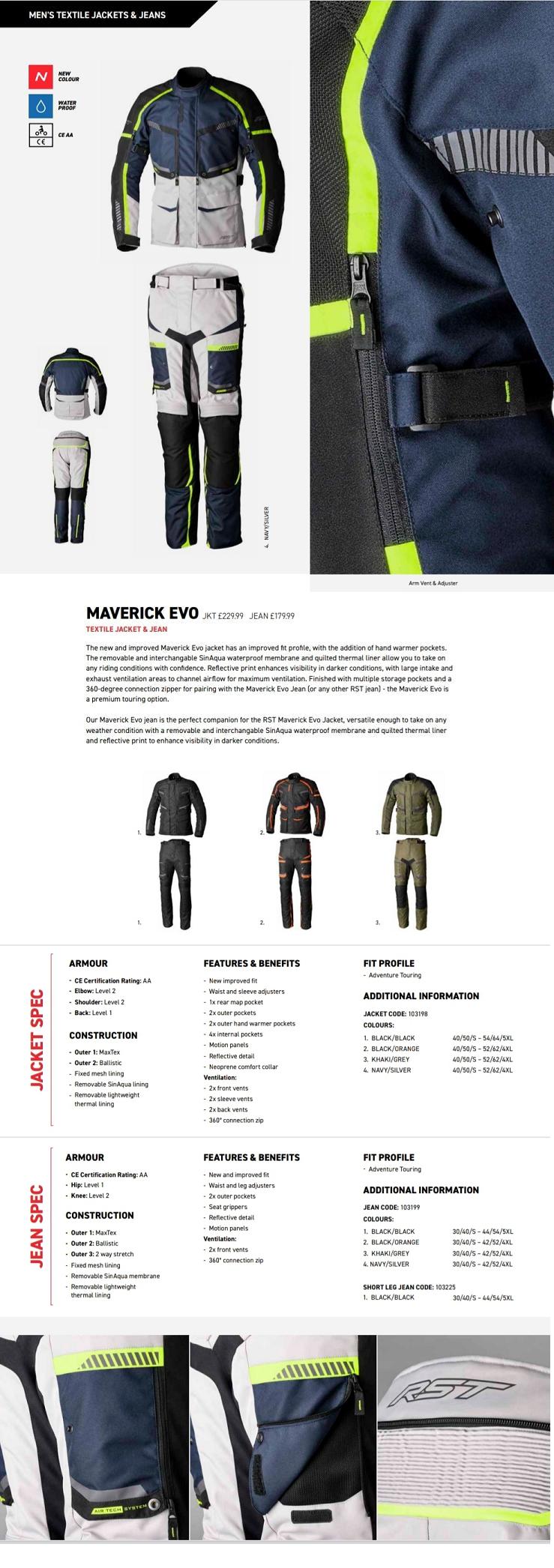 RST Maverick EVO textile jacket and pant