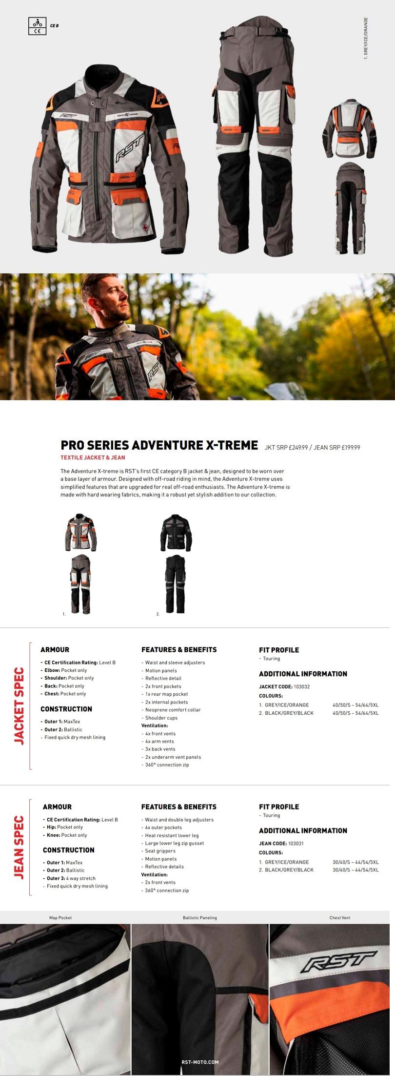 RST Pro Series Adventure Xtreme textile jacket and pant