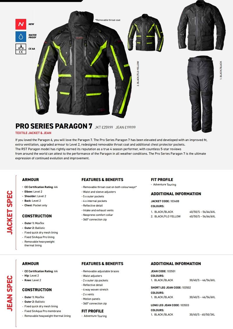 RST Pro Series Paragon 7 textile jacket and pant