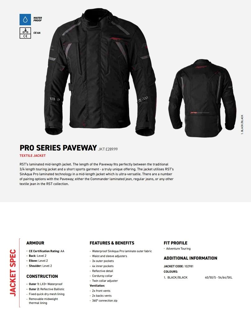 RST Pro Series Paveway textile jacket