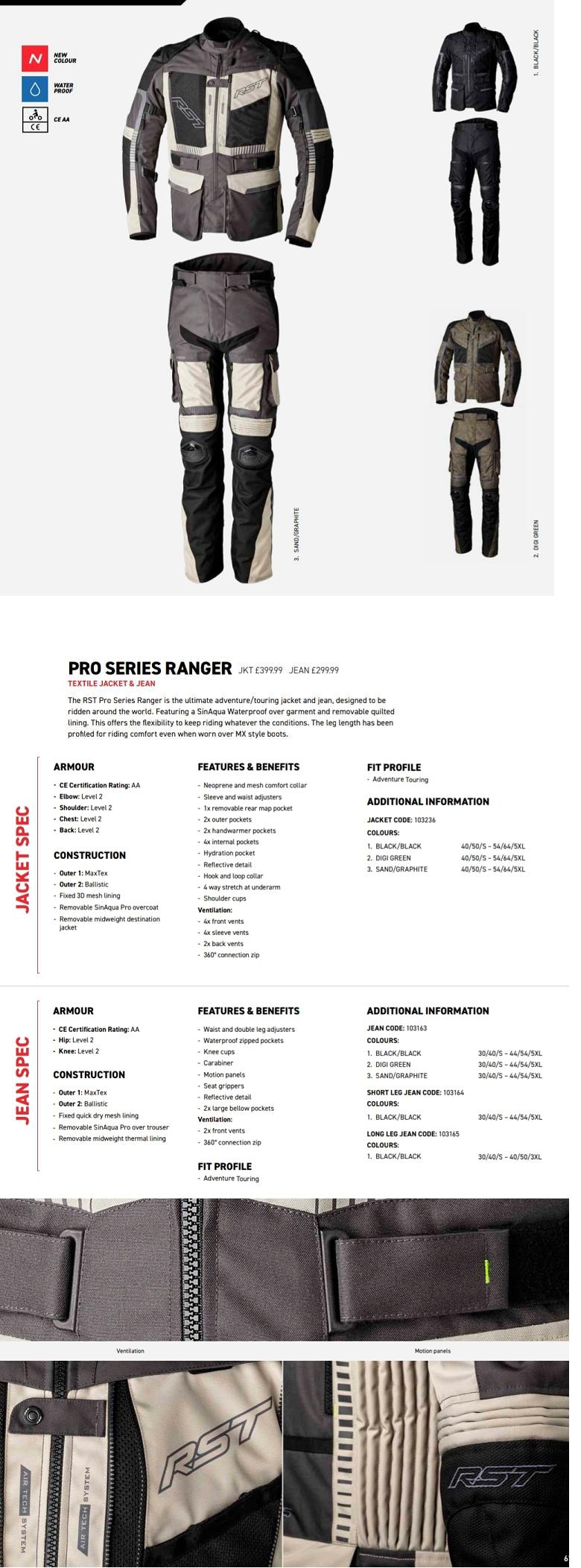 RST Pro Series Ranger textile jacket and pant