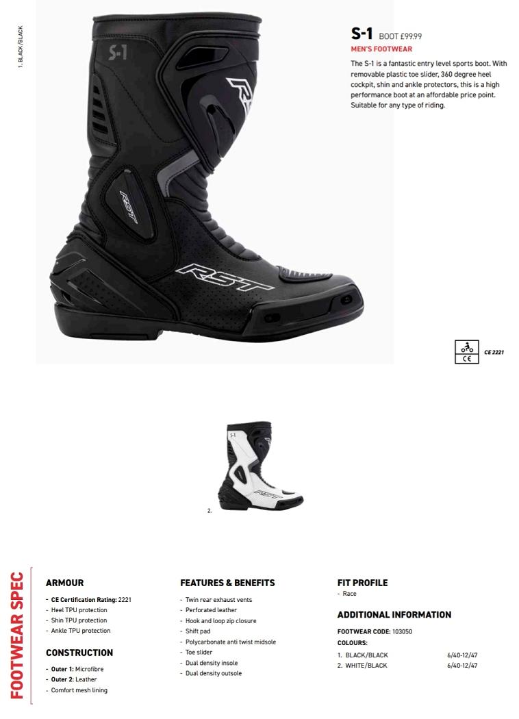RST S1 boots