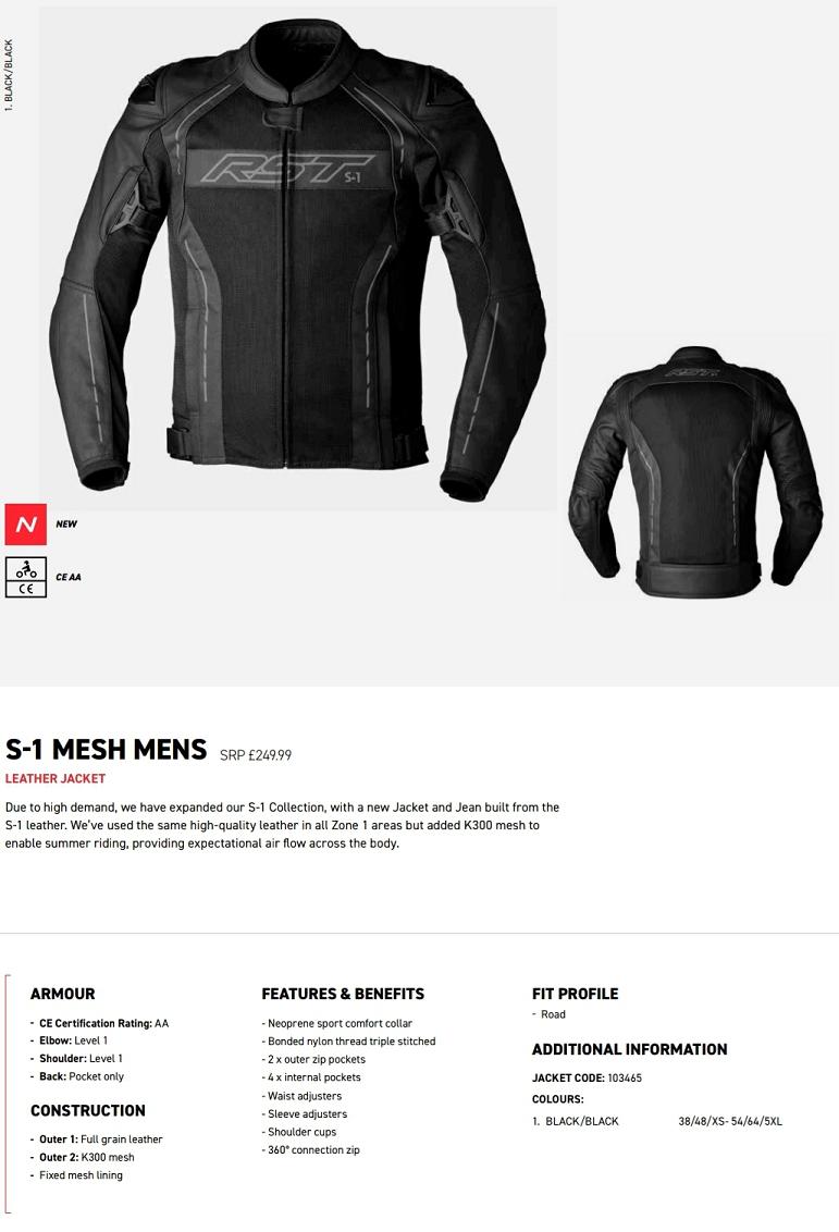 RST S1 mesh leather jacket
