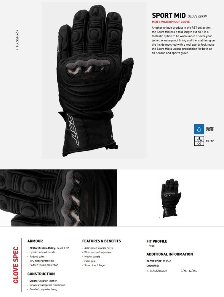 RST Sport Mid gloves