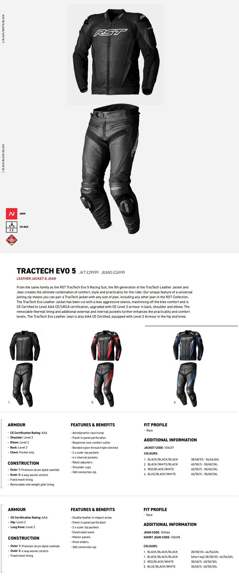 RST Tractech leather jacket and pant