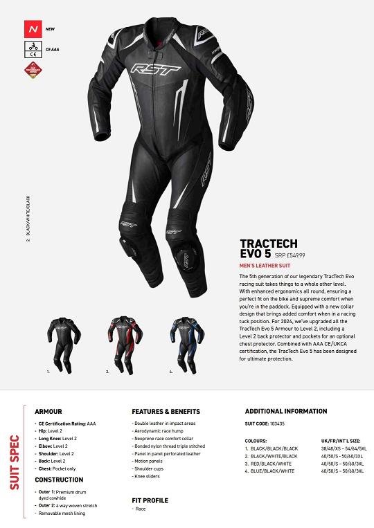 RST Tractech 5 leather 1 piece suit