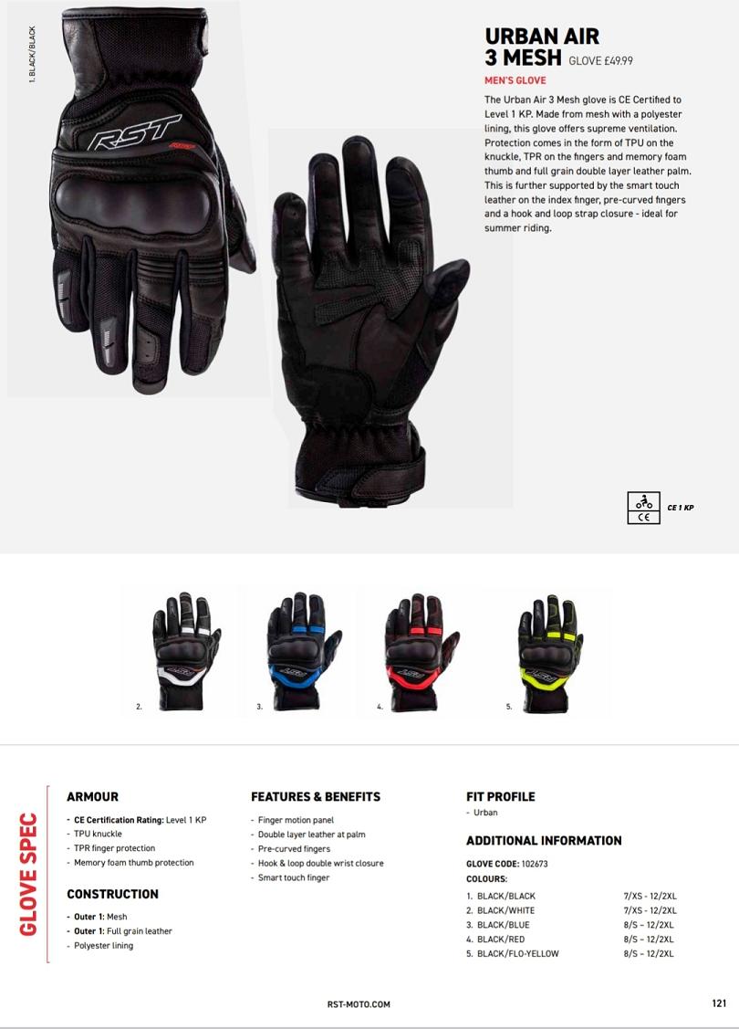 RST Urban air mesh gloves