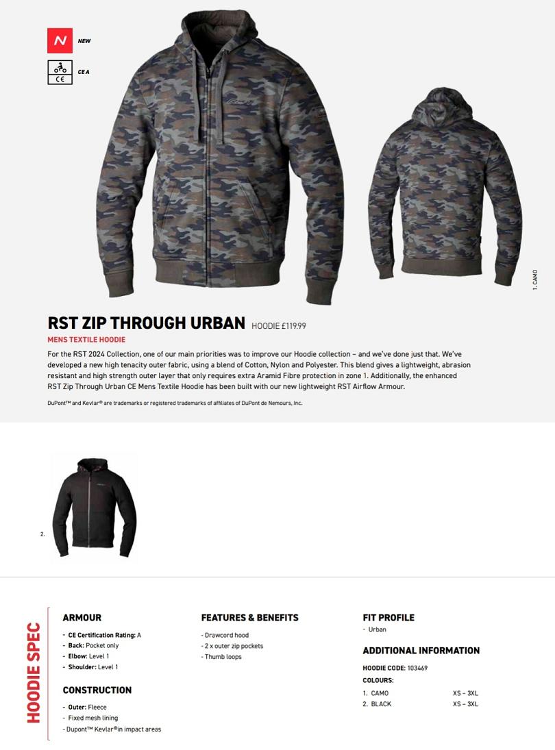 RST Zip through urban hoodie